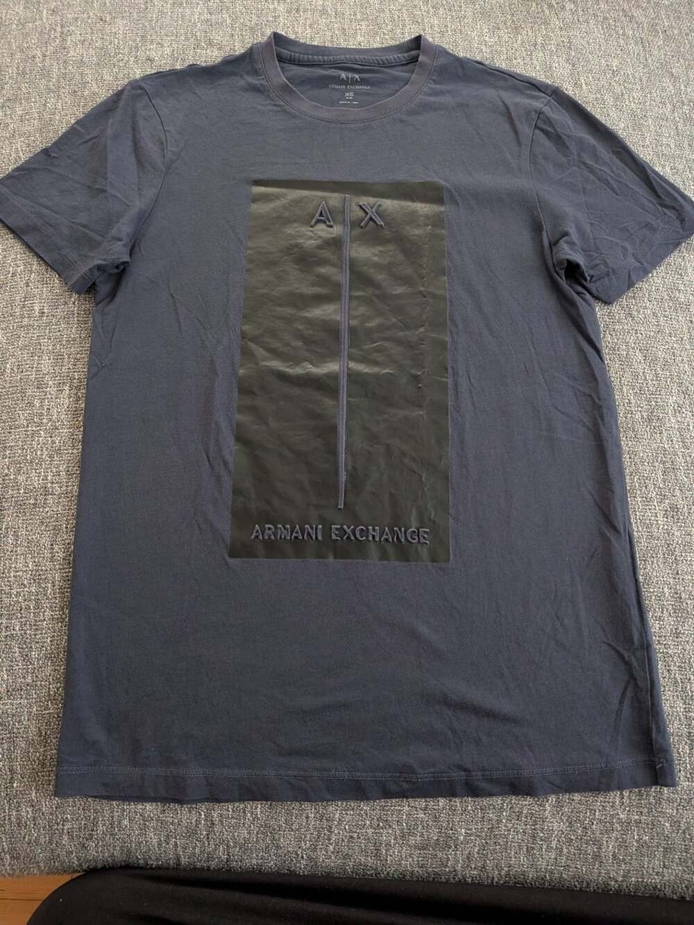 Armani Exchange Men's Navy Blue Logo Graphic T-Shirt Size XS